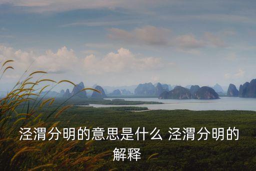  涇渭分明的意思是什么 涇渭分明的解釋