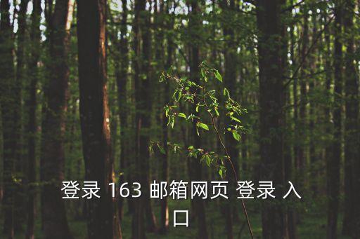  登錄 163 郵箱網頁 登錄 入口