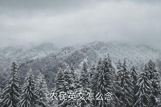 農民用英語怎么說,第二集:從英美法默寫農民問題