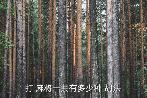 麻將的胡法,一級麻在沙石堡和下二鎮有大量的麻