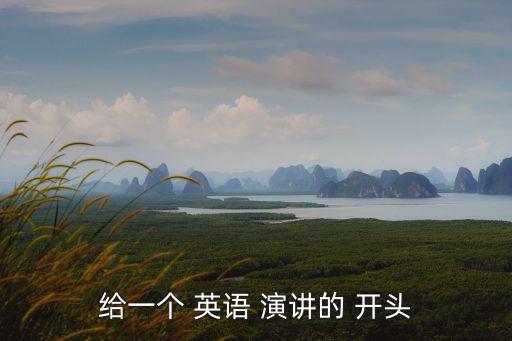 給一個 英語 演講的 開頭