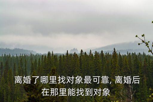  離婚了哪里找對象最可靠, 離婚后在那里能找到對象