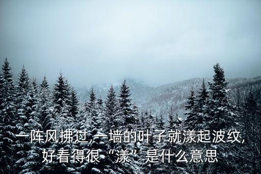 一陣風拂過,一墻的葉子就漾起波紋,好看得很“漾”是什么意思
