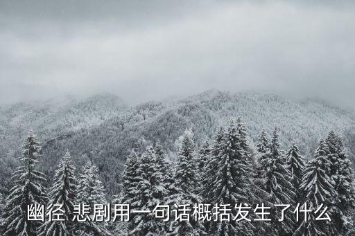  幽徑 悲劇用一句話概括發生了什么