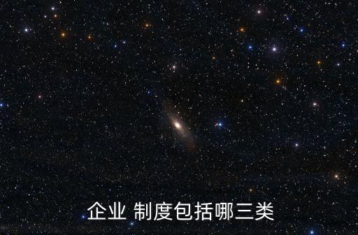  企業 制度包括哪三類