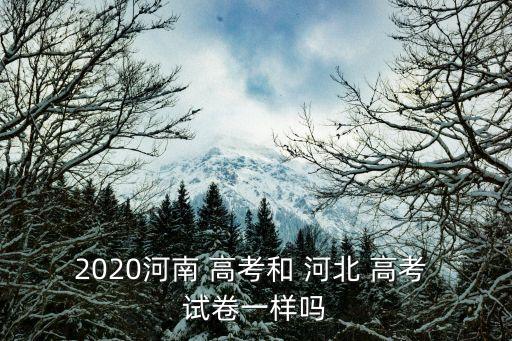 2020河南 高考和 河北 高考 試卷一樣嗎