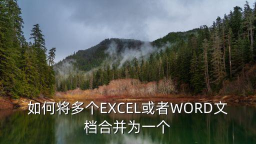 如何將多個EXCEL或者WORD文檔合并為一個
