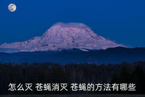 怎么滅 蒼蠅消滅 蒼蠅的方法有哪些
