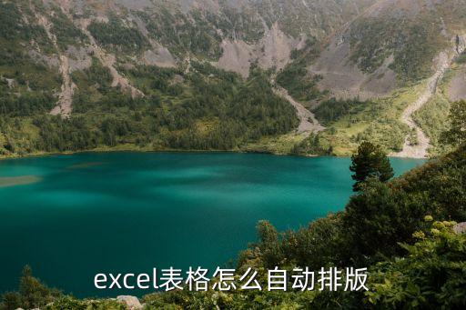 excel表格怎么自動排版