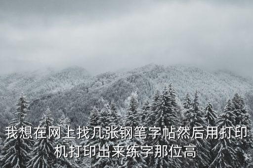 字帖練字圖片，我想在網上找幾張鋼筆字帖然后用打印機打印出來練字那位高