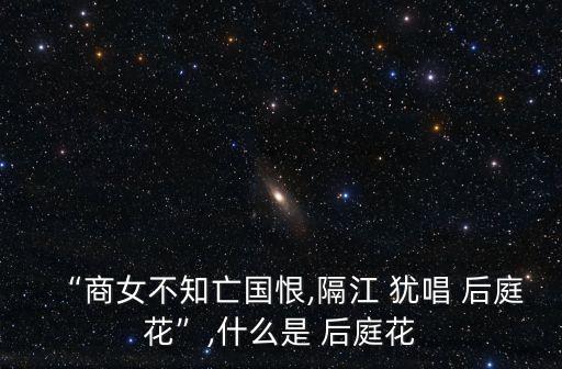 “商女不知亡國恨,隔江 猶唱 后庭花”,什么是 后庭花