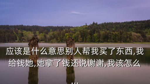 應該是什么意思別人幫我買了東西,我給錢她,她拿了錢還說謝謝,我該怎么...