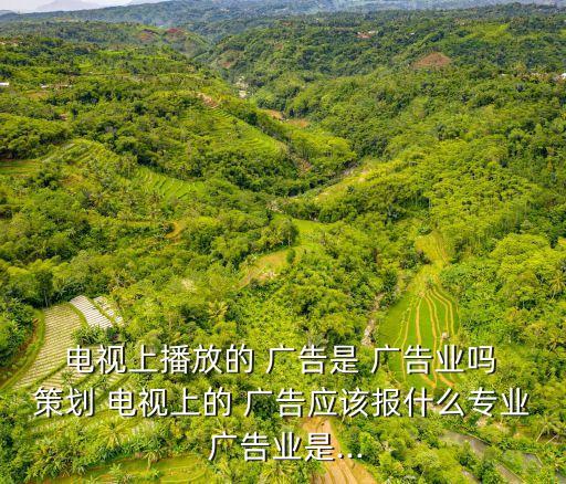  電視上播放的 廣告是 廣告業(yè)嗎 策劃 電視上的 廣告應該報什么專業(yè) 廣告業(yè)是...