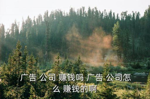  廣告 公司 賺錢嗎 廣告 公司怎么 賺錢的啊