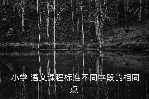  小學(xué) 語文課程標(biāo)準(zhǔn)不同學(xué)段的相同點