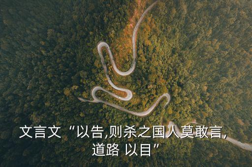 文言文“以告,則殺之國人莫敢言, 道路 以目”