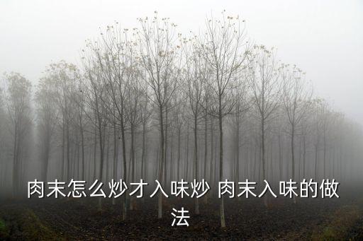 炒肉末,秘制五花肉末怎么做?