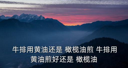  牛排用黃油還是 橄欖油煎 牛排用黃油煎好還是 橄欖油