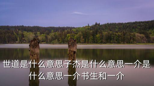 世道是什么意思子杰是什么意思一介是什么意思一介書生和一介