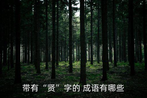 帶有“賢”字的 成語有哪些