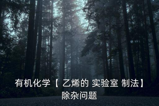 有機化學【 乙烯的 實驗室 制法】除雜問題