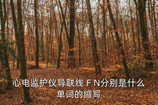心電監(jiān)護儀導聯(lián)線 F N分別是什么單詞的縮寫