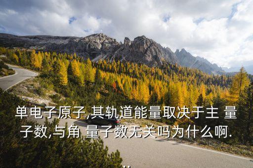 單電子原子,其軌道能量取決于主 量子數(shù),與角 量子數(shù)無關(guān)嗎為什么啊...