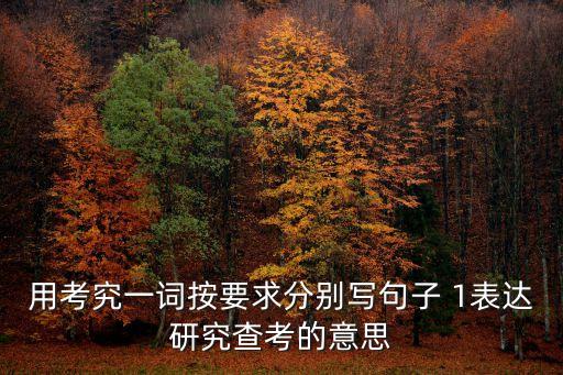 用考究一詞按要求分別寫句子 1表達研究查考的意思