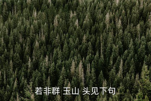 若非群玉山頭見,如何在仙境群玉山看到你?
