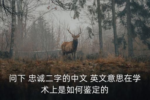 問下 忠誠二字的中文 英文意思在學術(shù)上是如何鑒定的