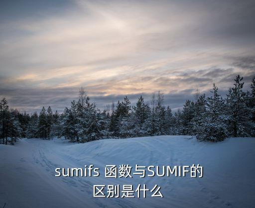  sumifs 函數與SUMIF的區別是什么