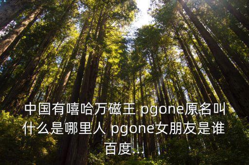 pgone是誰,選擇留在身邊不會離開電視熒幕的男生