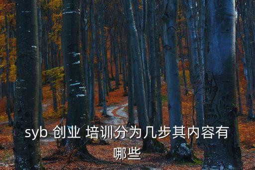 syb 創(chuàng)業(yè) 培訓(xùn)分為幾步其內(nèi)容有哪些