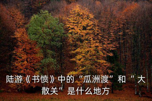 陸游《書憤》中的“瓜洲渡”和“ 大散關”是什么地方