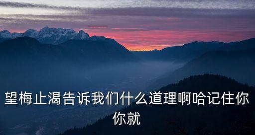望梅止渴告訴我們什么道理啊哈記住你你就