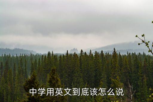 中學用英文到底該怎么說