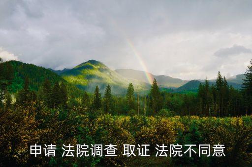  申請 法院調查 取證 法院不同意