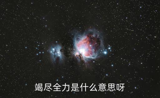 竭盡全力，竭盡全力是什么意思呀
