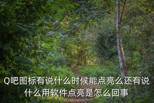 Q吧圖標有說什么時候能點亮么還有說什么用軟件點亮是怎么回事