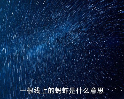 一根線上的螞蚱是什么意思