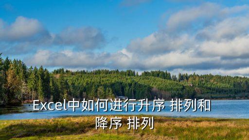 Excel中如何進行升序 排列和 降序 排列