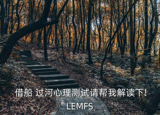 借船 過河心理測試請幫我解讀下!LEMFS