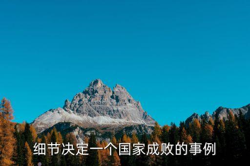 細節決定一個國家成敗的事例