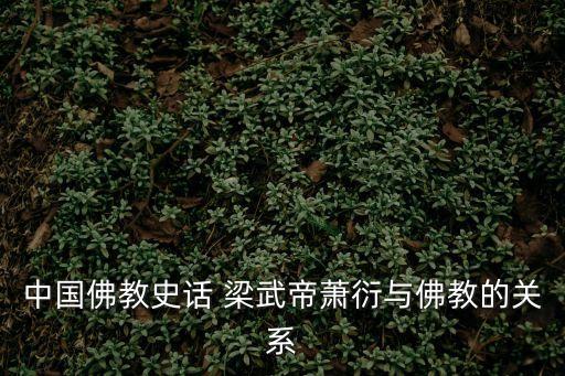 中國佛教史話 梁武帝蕭衍與佛教的關(guān)系