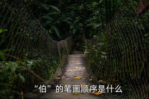 “伯”的筆畫順序是什么