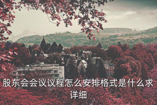 股東會會議議程怎么安排格式是什么求詳細