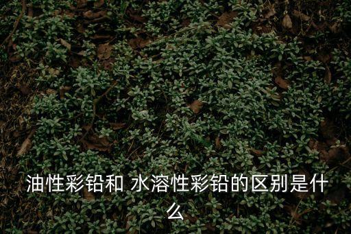  油性彩鉛和 水溶性彩鉛的區別是什么