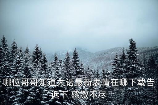 哪位哥哥知道大話最新表情在哪下載告訴下 感激不盡
