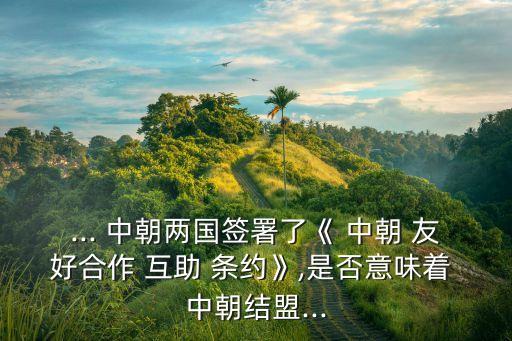 ... 中朝兩國簽署了《 中朝 友好合作 互助 條約》,是否意味著 中朝結盟...