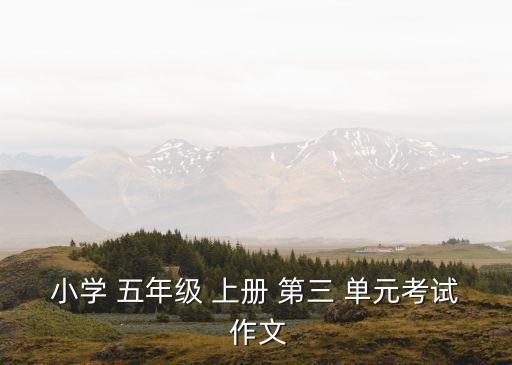 小學 五年級 上冊 第三 單元考試 作文